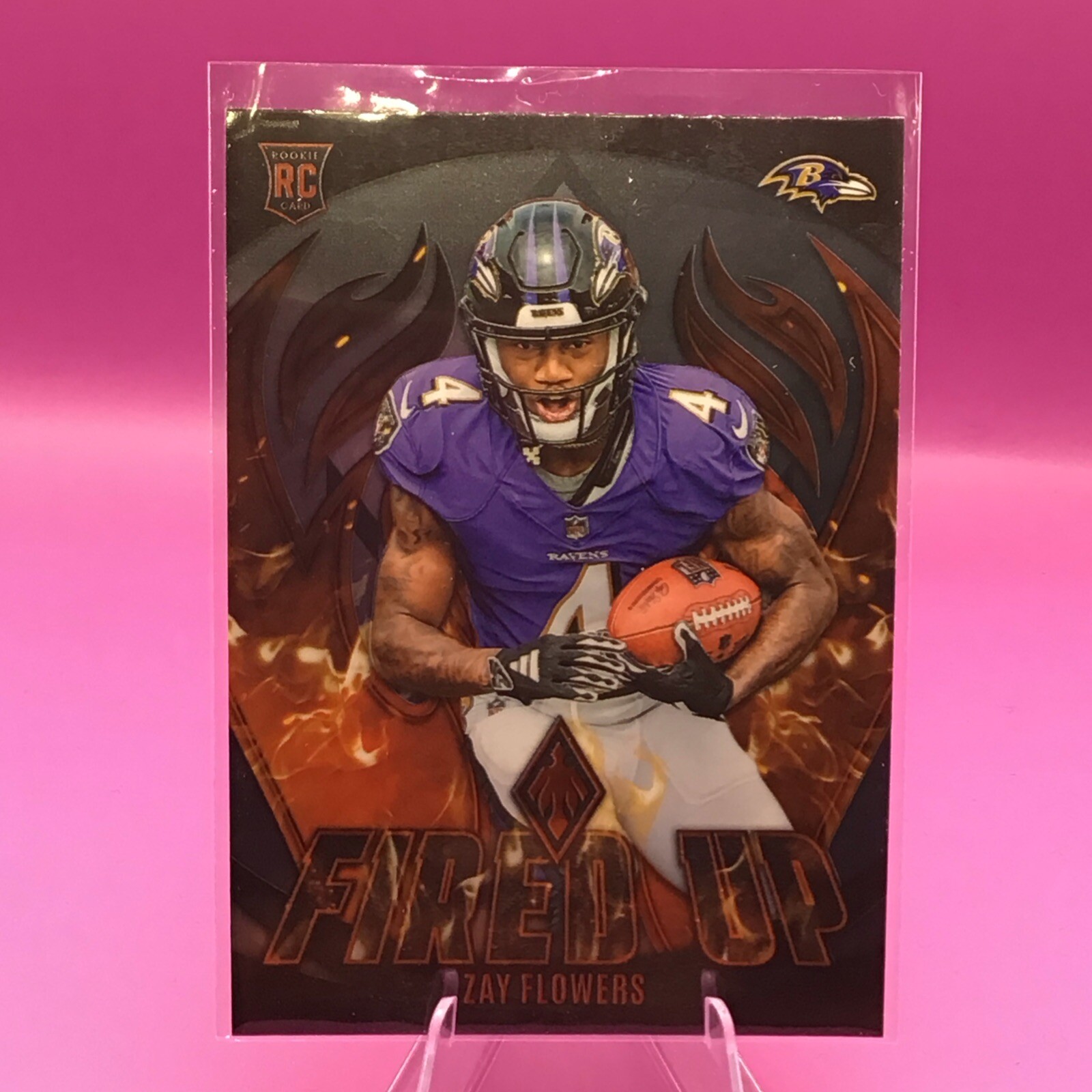 2023 Panini Phoenix Fired Up Zay Flowers FU-16 RC Ravens