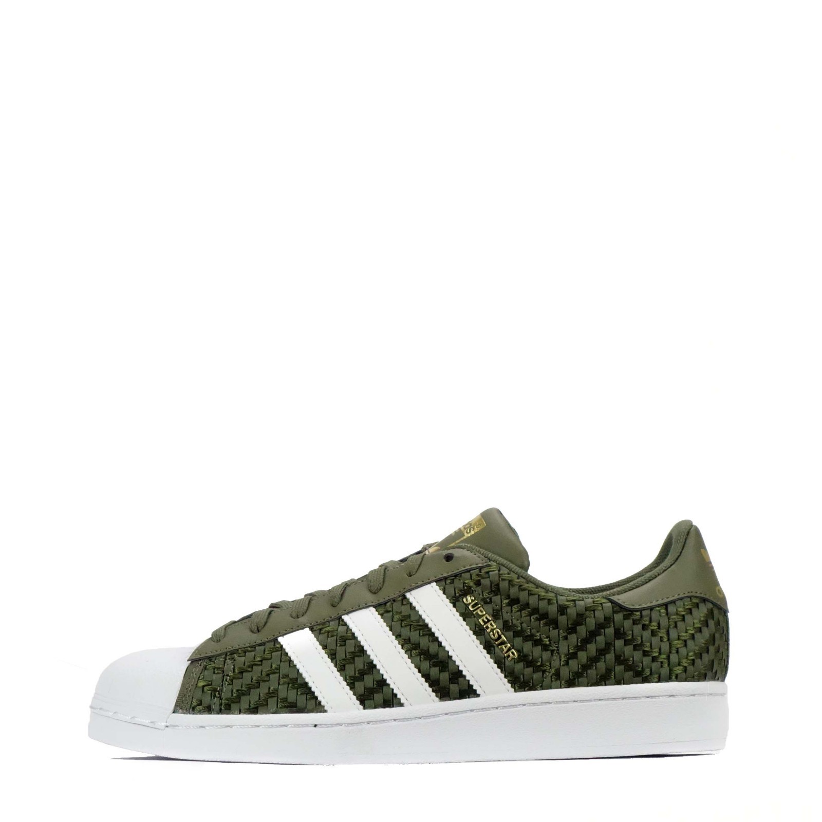 adidas Originals Superstar Woven Shell Toe Men's Trainers Olive Cargo/White adidas Originals Superstar Woven Shell Toe Men's Trainers Olive Cargo/White