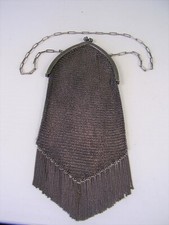 Antike seltene Damen Handtasche Versilbert um 1900