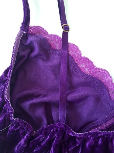 Shirley of Hollywood Purple Crushed Velvet Chemise Sizes 20 22 Designer Nightie - Picture 8 of 12