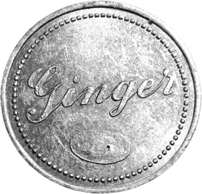 Ginger Good For 2 Pack of Cigarettes Antique Slot Machine Token (02327)