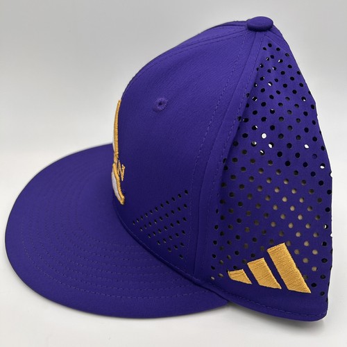 Adidas Alcorn State Hat Cap Snap Back Purple Mesh Back Adjustable Trucker NCAA - Picture 2 of 4