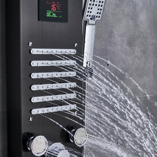 Duschpaneel Edelstahl LED Duschset Regendusche Duscharmatur Massage Duschsäule - Bild 140 von 200