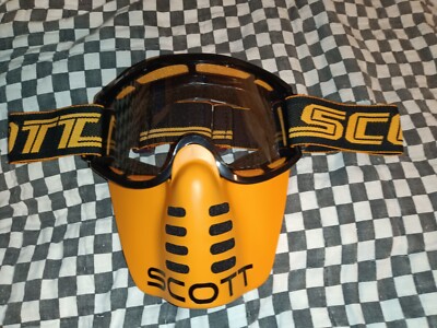 SCOTT ビンテージ　フェイスガード Vintage SCOTT Goggle 59 Black / Orange guard,mx,ama, motocross