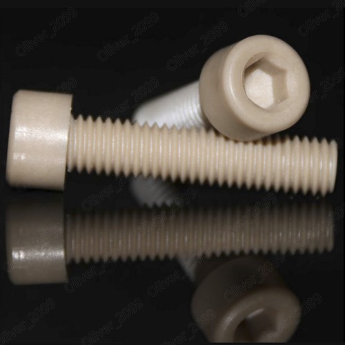 PPS Polyphenylene Sulfide Plastic Hex Socket Bolts Cap Head Screws M3 M4 M5-M10 - Picture 3 of 6
