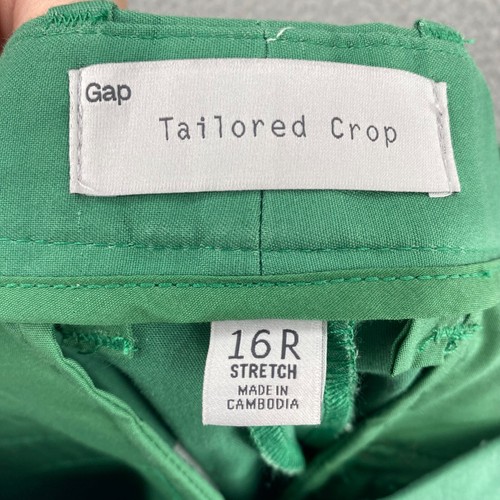 Gap Pants Womens 16R Green Tailored Cropped Stretch Rose Leaf Office Career NWT - Picture 10 of 14