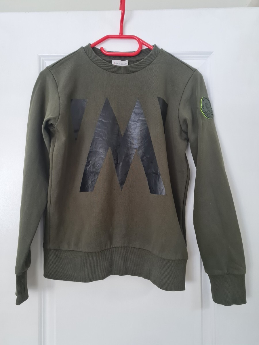 Moncler- boys khaki cotton sweatshirt/ 14 y (154 cm