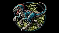 Velociraptor Dinosaur Patch Iron-on Applique T-rex Raptor Allosaurus Prehistoric