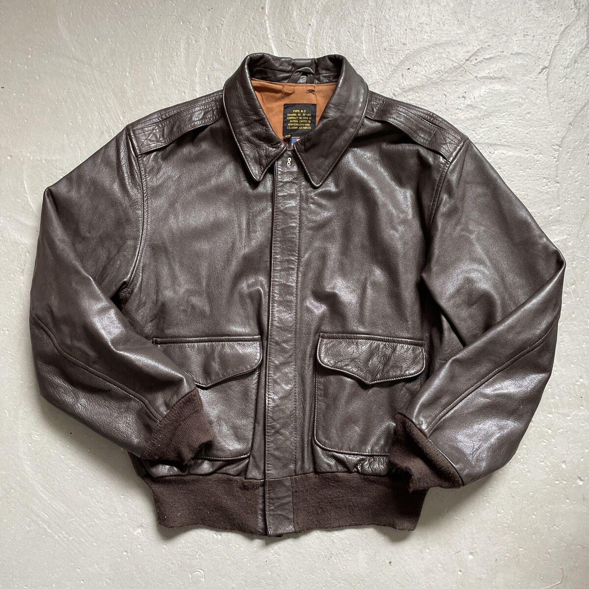 Vintage Avirex Goatskin Leather A-2 Flight Bomber Jacket Vintage Avirex Goatskin Leather A-2 Flight Bomber Jacket