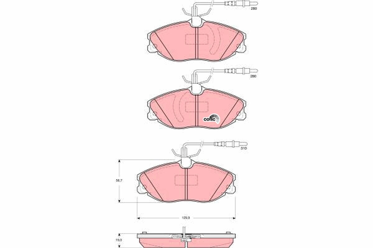 GDB1423 TRW Brake Pad Set, disc brake for CITROËN,PEUGEOT