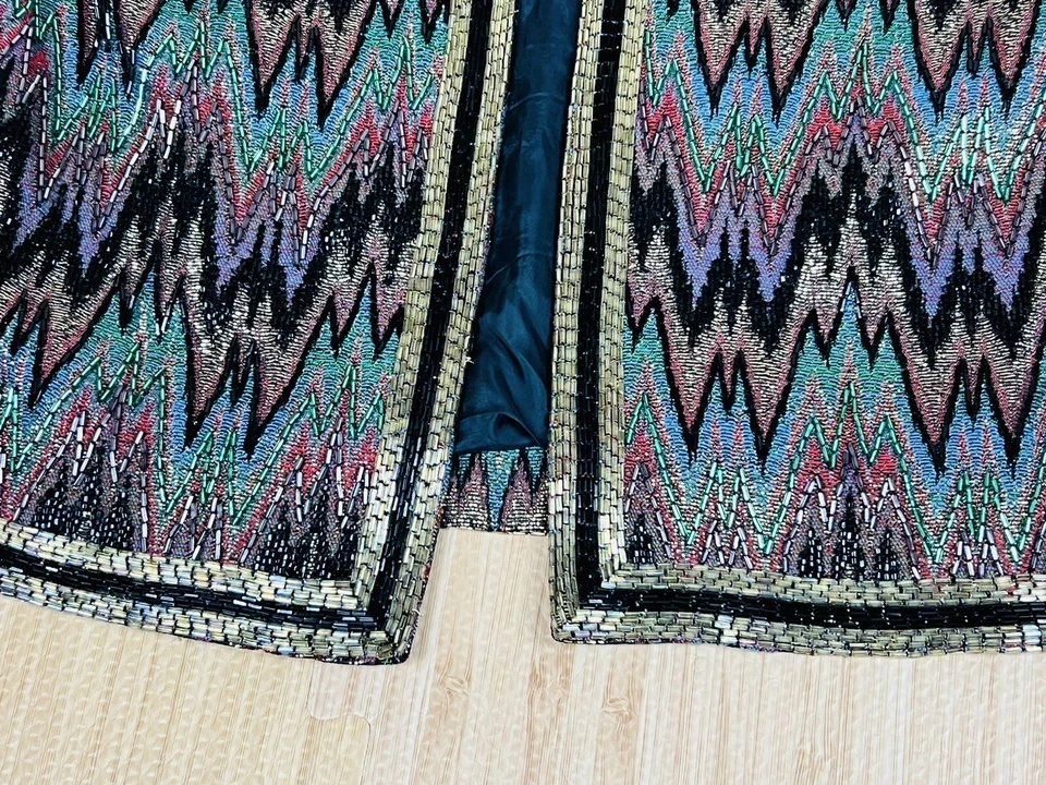 Francesca Of Damon Vintage Multicolor Beaded Cocktail Party Jacket Womens Size 8 - Image 3 of 4