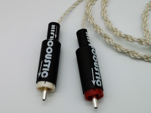 Cable de audio estéreo auxiliar macho a 2 RCA macho OCC de 3,5 mm 1/8" cable plateado - Imagen 5 de 6