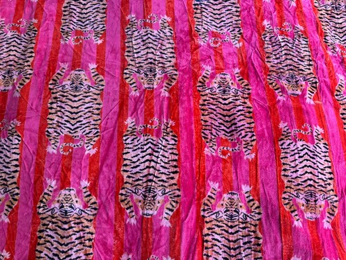 Luxury Soft Velvet Tiger Print Fabric Indian Dress Sewing Upholstery Throw Yard - Picture 5 of 7