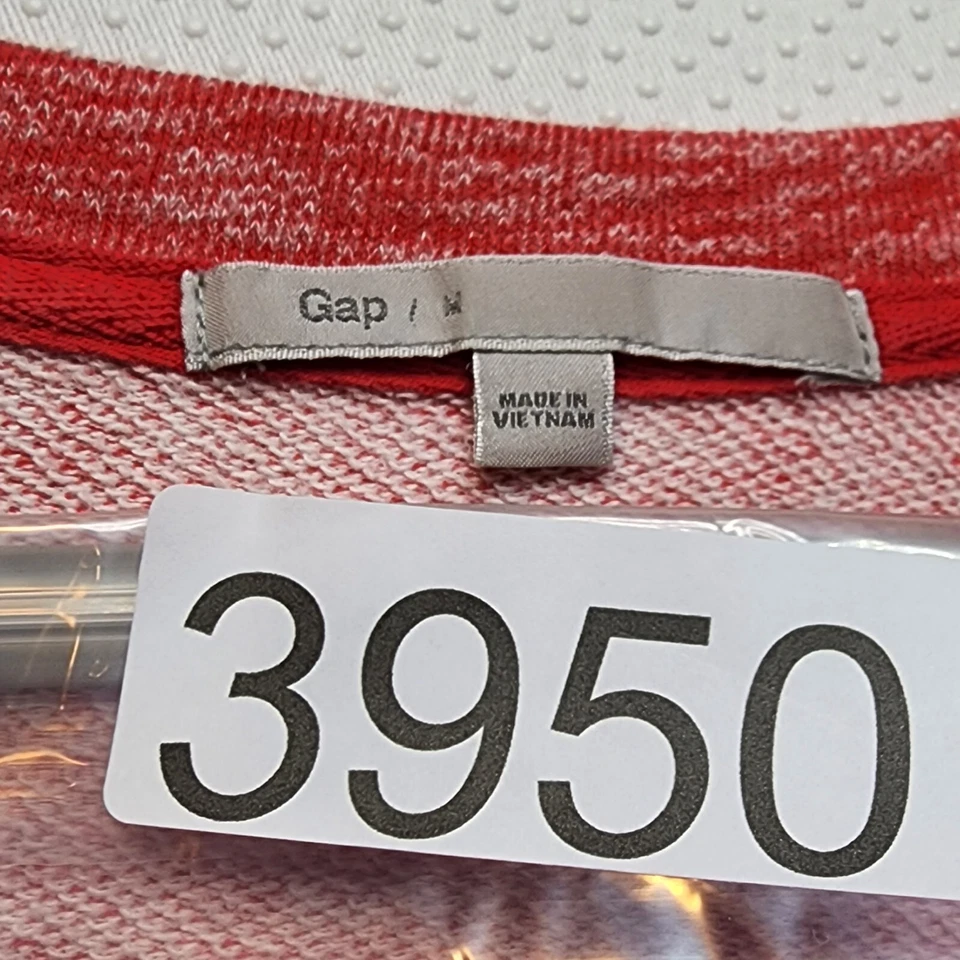 Sudadera para mujer Gap roja mediana manga 3/4 dobladillo crudo mezcla de algodón Foto 4 de 4