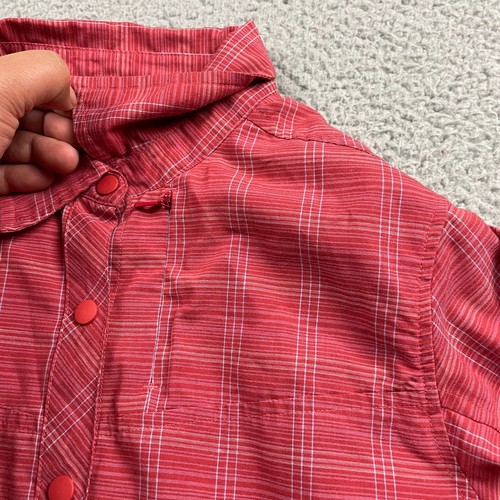 PATAGONIA Long-Sleeved Island Hopper Shirt Womens 2 Red Snap Roll Tab Outdoor - 第 4/12 張圖片