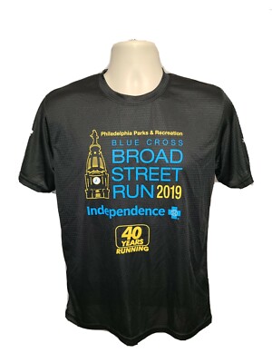 2019 Blue Cross Broad Street Run 40 Years Adult Small Black Jersey