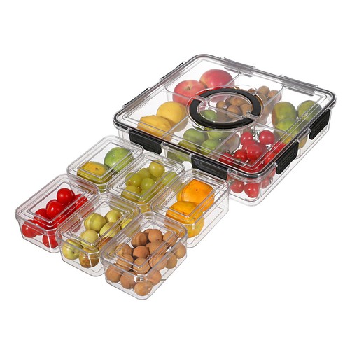 2PCS 288Oz Divided Serving Tray,6 Compartments Fruit Candy Nut Snack Storage Box - Picture 17 of 20