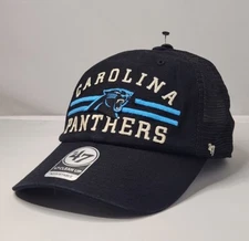 Carolina Panthers Hat Black Highpoint 47 Brand Clean Up Mesh Back Cap