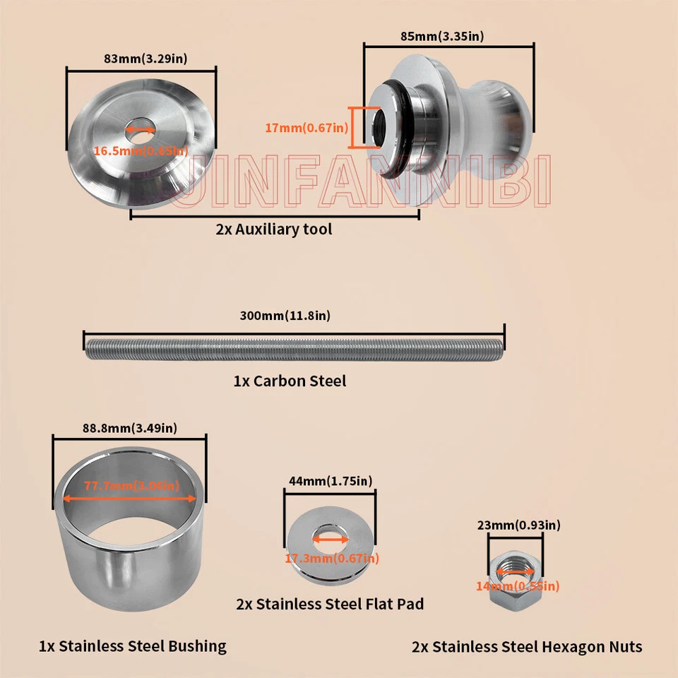 轮轴承移除工具套件 40/44 毫米适用于 Polaris RZR 570 800 900 1000 XP Turbo — 第 4/4 张图片