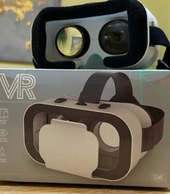 New VR Virtual Reality Gems Headset Eyewear Games & Video Fits Phones 6.4 X 3.5 