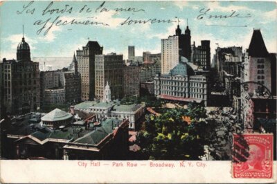 CPA AK NYC NEW YORK N.Y. City Hall Park Row USA (990688)