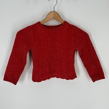 Tommy Bahama Youth Girls Red Cable Knit Pullover Sweater Size S
