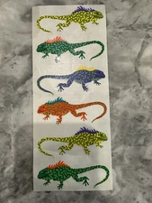 New Mrs Grossman Vintage 2x6" Sticker Sheets 1980’s Colorful Iguanas