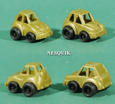 1980s Nesquik, 2 Small Cars, 2 Different Models Gold