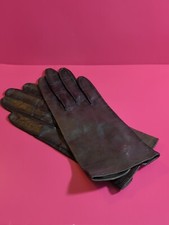 VTG Brown Leather Ladies Gloves Made in West Germany Sz 6.5 "dawnelle" Real Kid