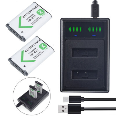 2X 3.6V Battery + Charger For Sony HDR-AS10 HDR-AS15 HDR-AS20 HDR-AS30V HDR-AS50