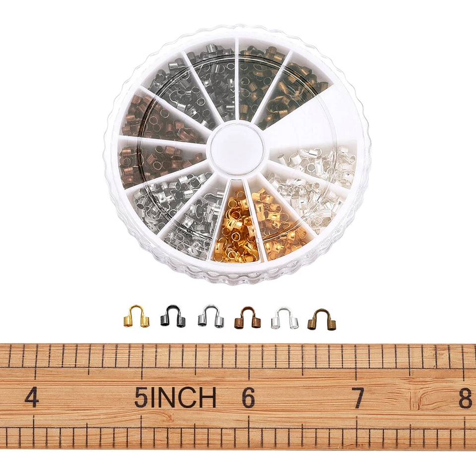 Kit de hallazgos de protectores de bucle de cuerda de guardián de alambre de latón 180 un./Caja 5x6x2 mm Foto 3 de 4