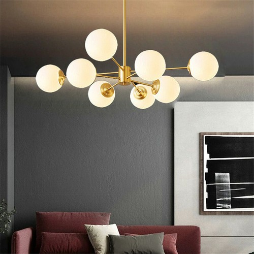 Modern Ceiling Light Sputnik Pendant Lamp Frosted Glass Shade Chandelier Fixture - Picture 4 of 5