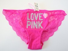 1 NEW Victoria's Secret VTG 2011 PINK Low Rise Lace String Bikini Panty MEDIUM