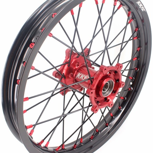 Llantas KKE 21/19"" MX para Suzuki RM125 1996-2007 RM250 2008 bujes rojos llantas negras - Imagen 12 de 12