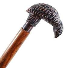 Copper Antique Bird Handle Vintage Walking Stick Wooden Cane Men  Women Gift