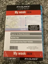 AT-A-GLANCE 2024 DAY - TIMER 13483  Loose-Leaf Planner Refill 8.5” x 5.5” Size 4