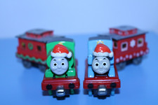 Thomas  Friends Take n Play Along Train Thomas  Percy Christmas Holiday Lot X4