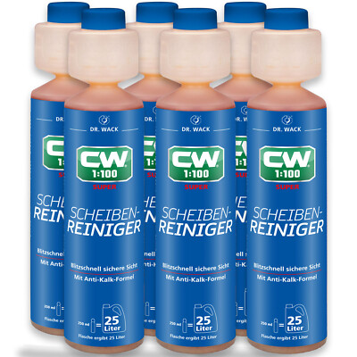 6x Dr. Wack CW1:100 Super Scheibenreinger Konzentrat Scheiben Reinigung 250 ml
