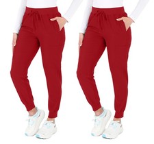 READY SET SCRUBS - Crimson Red Scrub Pants For Women - 2 Large,