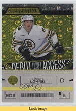 2023-24 Upper Deck Credentials Debut Ticket Access Yellow Mason Lohrei READ 00em