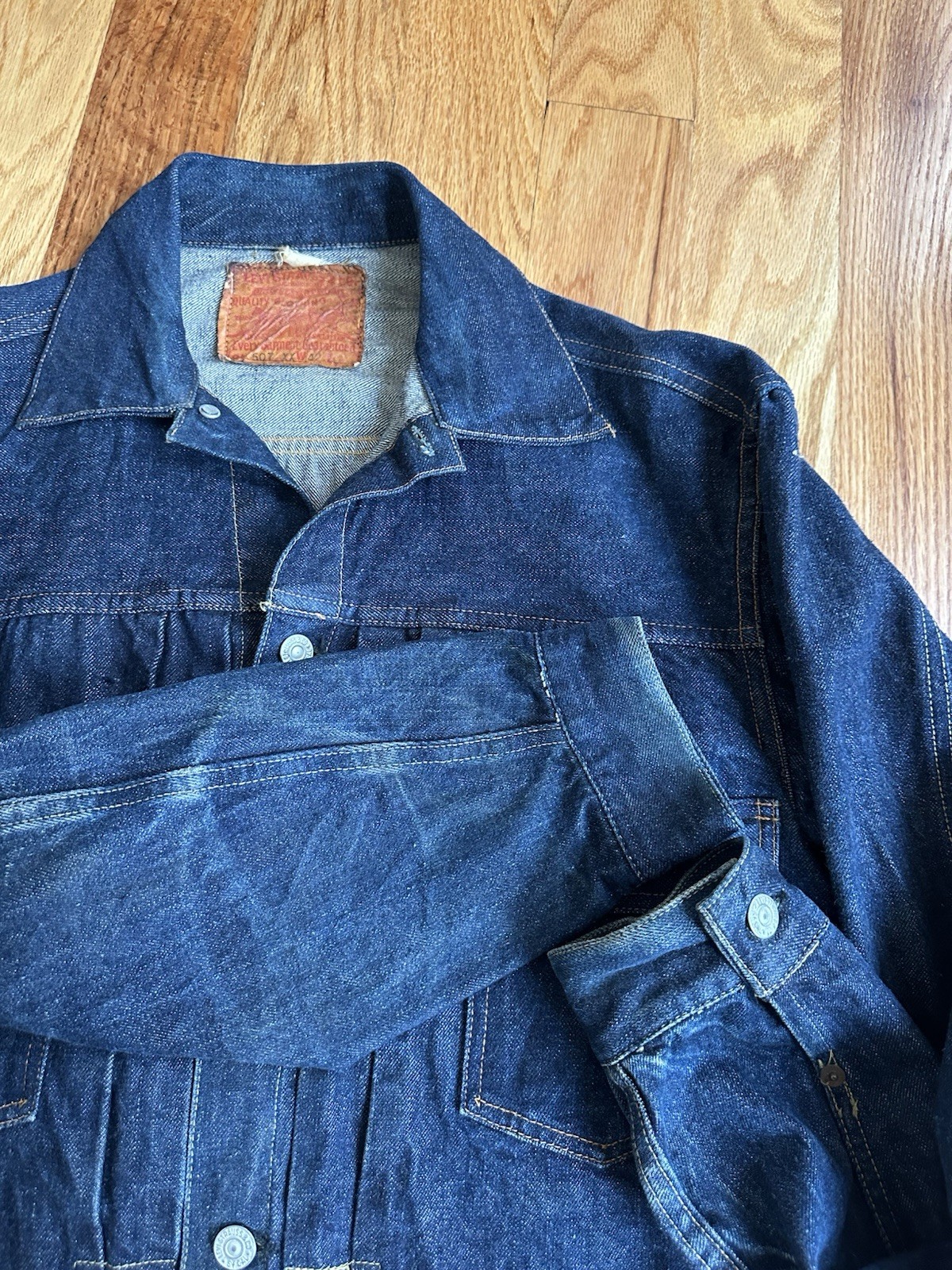 Vintage 50s 507xx Dark Denim Leather One Sided Tab Le… - Gem