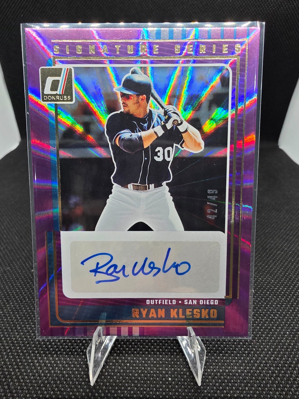 Ryan Klesko 2025 Donruss Signature Series Auto Purple Laser /49 #SG-RKL Padres