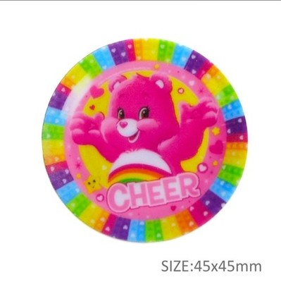 5 pc. Planar Resin Acrylic Flatback Decoration Care Bear 1061359 pink rainbow