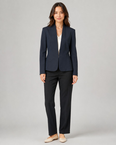Christian Berg Selection Blazer Damen Jacke Slim Fit V-Ausschnitt Blau GrößE 48-image