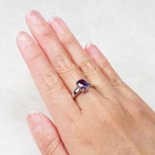 Precious Blue Purple Sapphire Oval 2Ct 925 Sterling Silver Handmade Rings Size 7