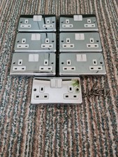 🔥💫 Bundle ! Set Of 7 MK Socket Switched 13A 2-Gang Chrome