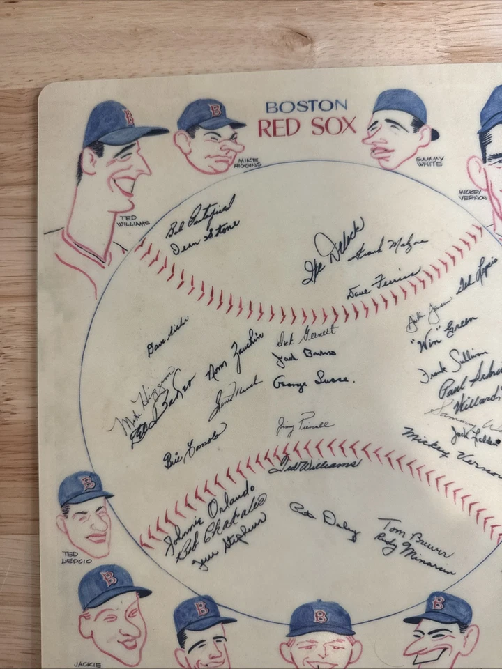 RARO 1957 Mickey Vernon Equipo de Béisbol Jugadores Autógrafos Firmas Mat Foto 2 de 4