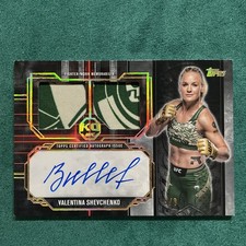 VALENTINA SHEVCHENKO BULLET 8/8 BOOKEND 2025 Topps Knockout UFC Dual PATCH AUTO 