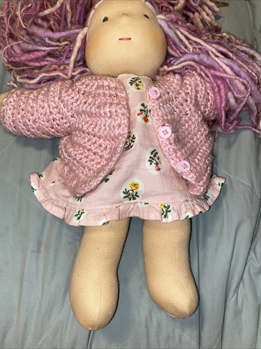 Very Rare Rose Cheek Bamboletta Handmade Cuddle Doll Waldorf With Extra Clothes - Picture 3 of 13