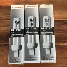 Lot 3 Brand New Sylvania 20671 Dulux D/E 13W Light Bulb CF13DD/E/835 G24q-1 EOL